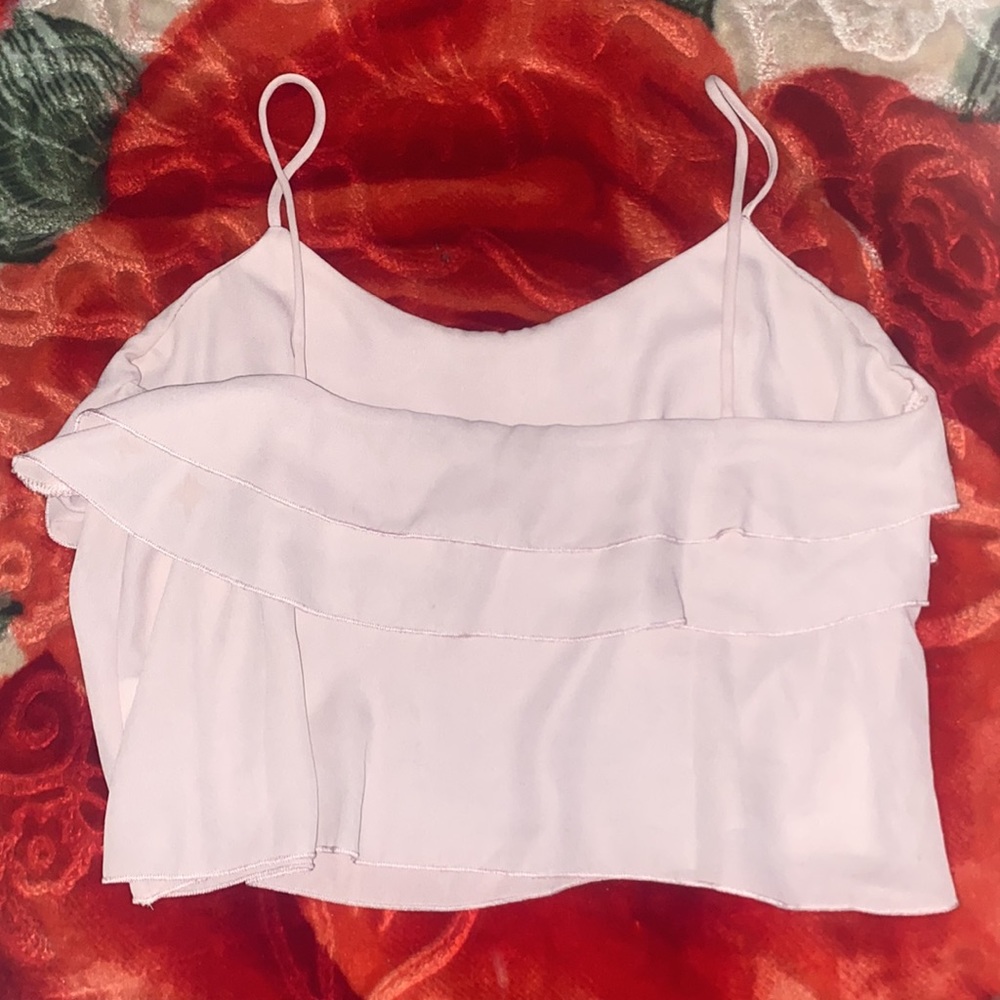Light Pink Crop Top With Ruffles! - Picture 2 of 3